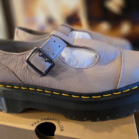 Dr Martens Bethan T-Bar Platform Shoe Vintage Taupe Pisa Women's Size 10 US NEW - Picture 6 of 10